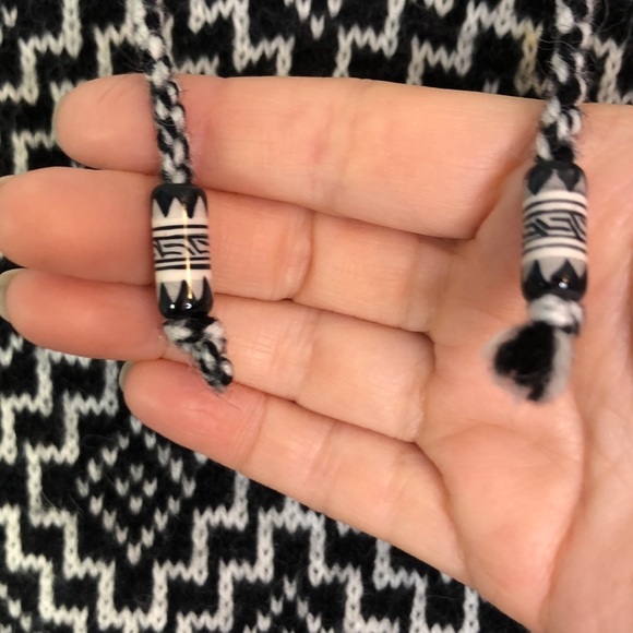 Artesania Women’s Alpaca/Wool Soft Sweater Hoodie  Black/White Handmade Size S - Picture 8 of 14